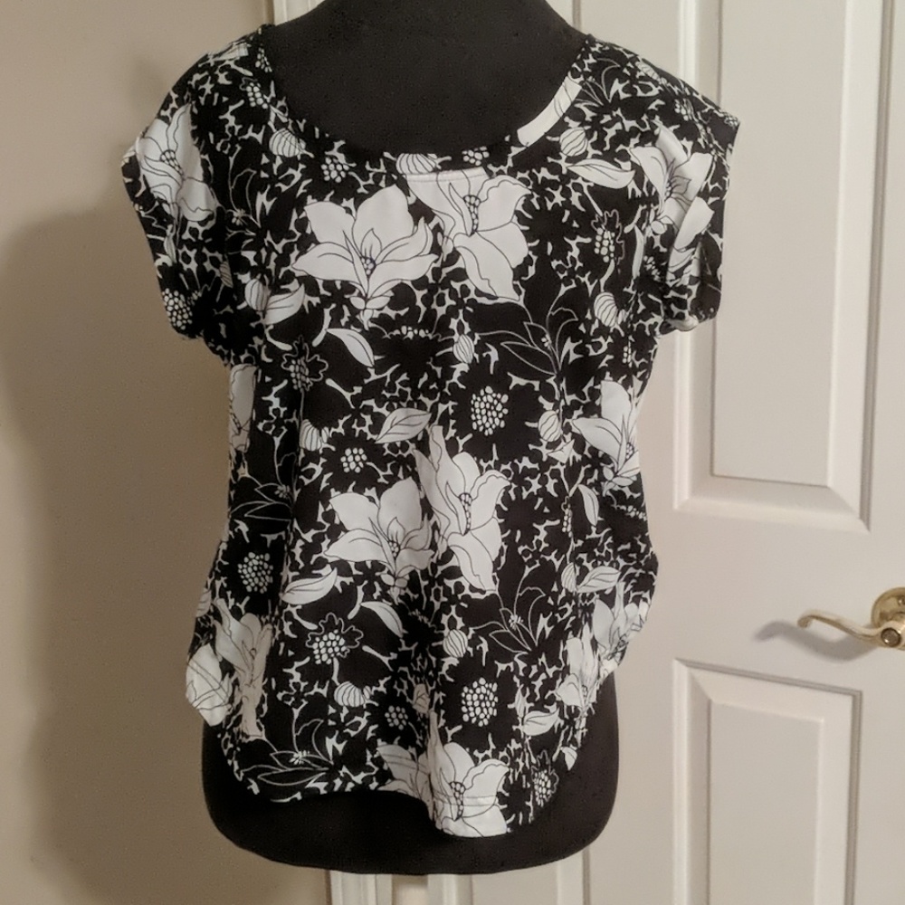 J.Crew black and white blouse